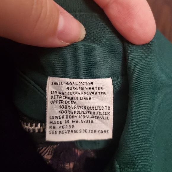 Club 5.4 Vintage Green Petite Trench Coat - Picture 7 of 16